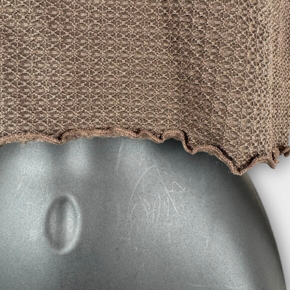 Garage Women's Brown Cropped Long Sleeve Turtleneck Medium - Picture 3 of 7